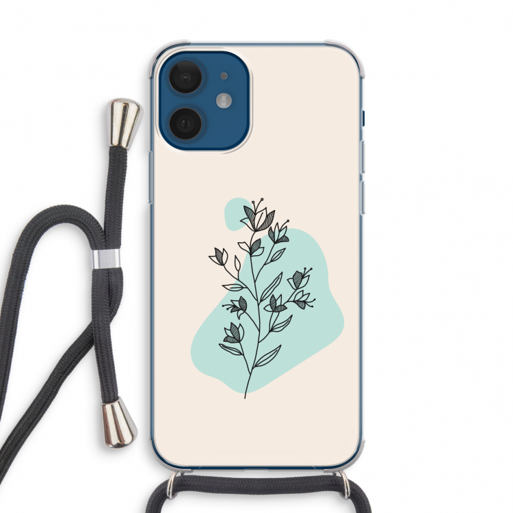 Violets are blue: iPhone 12 mini Transparant Hoesje met koord