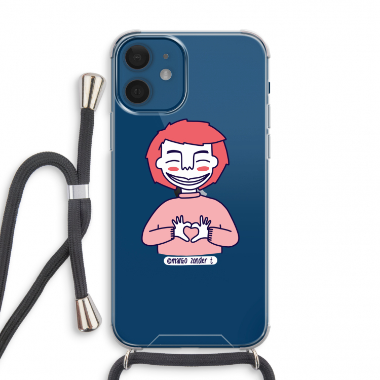 Hartje: iPhone 12 mini Transparant Hoesje met koord