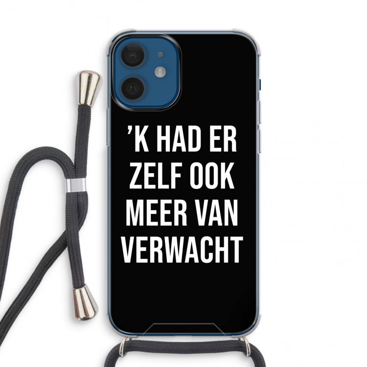Meer verwacht - Zwart: iPhone 12 mini Transparant Hoesje met koord