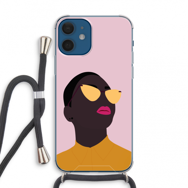 Yellow glasses: iPhone 12 mini Transparant Hoesje met koord