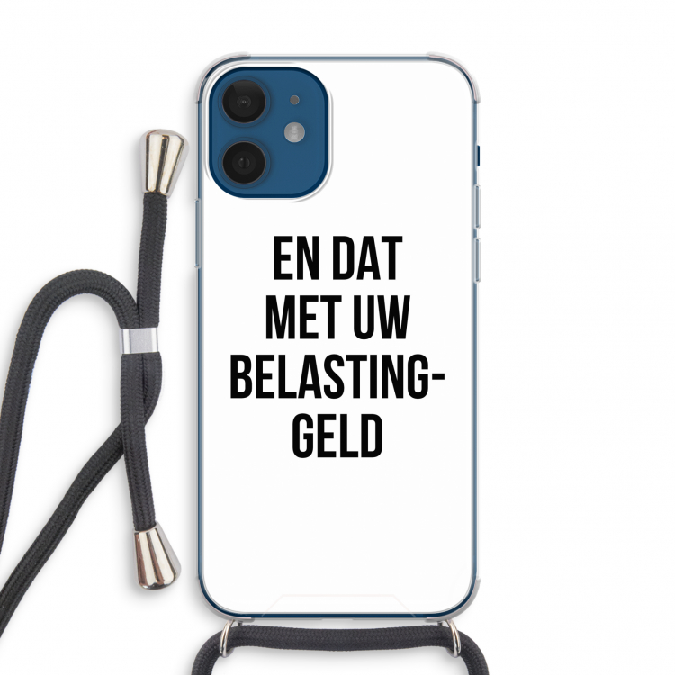 Belastinggeld: iPhone 12 mini Transparant Hoesje met koord