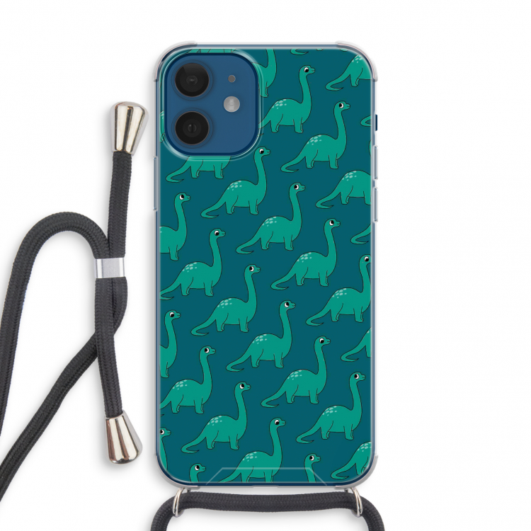 Diplodocus: iPhone 12 mini Transparant Hoesje met koord