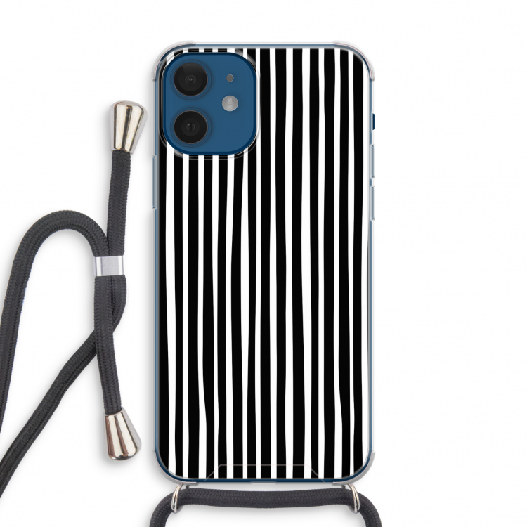 Stripes: iPhone 12 mini Transparant Hoesje met koord