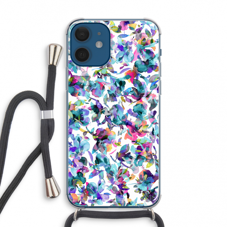 Hibiscus Flowers: iPhone 12 mini Transparant Hoesje met koord