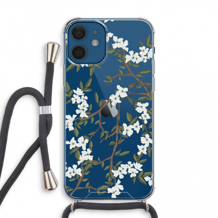 Blossoming spring: iPhone 12 mini Transparant Hoesje met koord