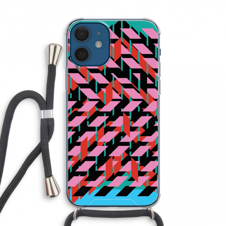 Skew Blush 2: iPhone 12 mini Transparant Hoesje met koord