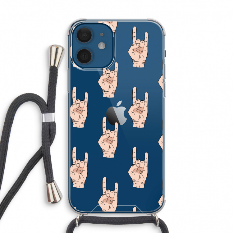 Rock: iPhone 12 mini Transparant Hoesje met koord