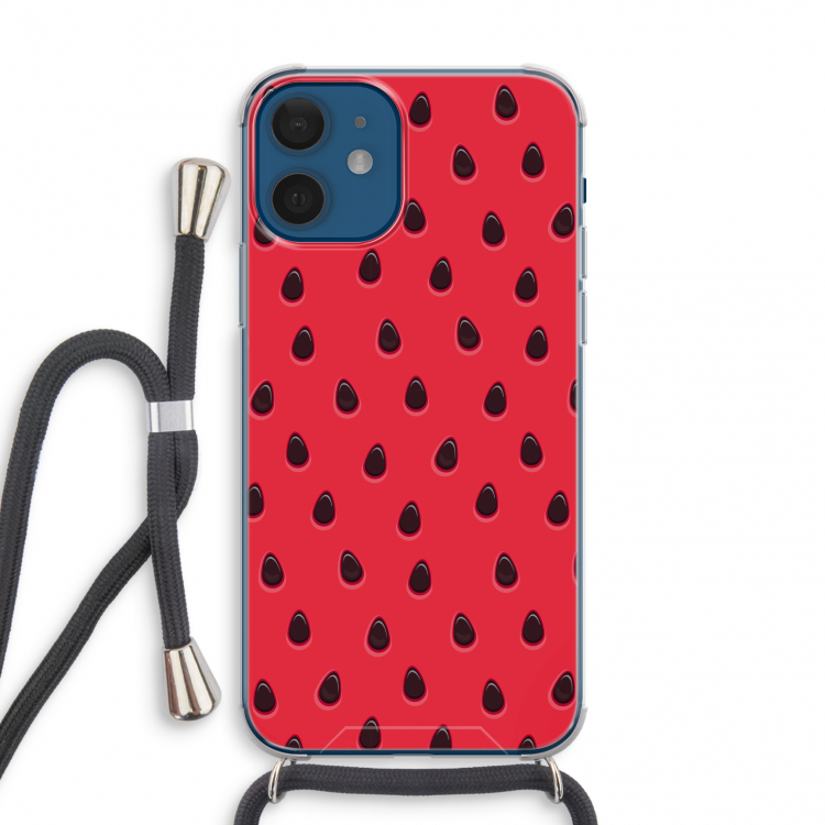 Watermelon: iPhone 12 mini Transparant Hoesje met koord