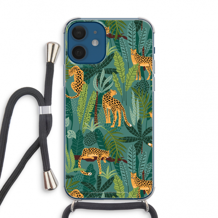 Luipaard 2: iPhone 12 mini Transparant Hoesje met koord
