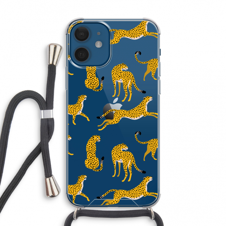 Luipaard: iPhone 12 mini Transparant Hoesje met koord
