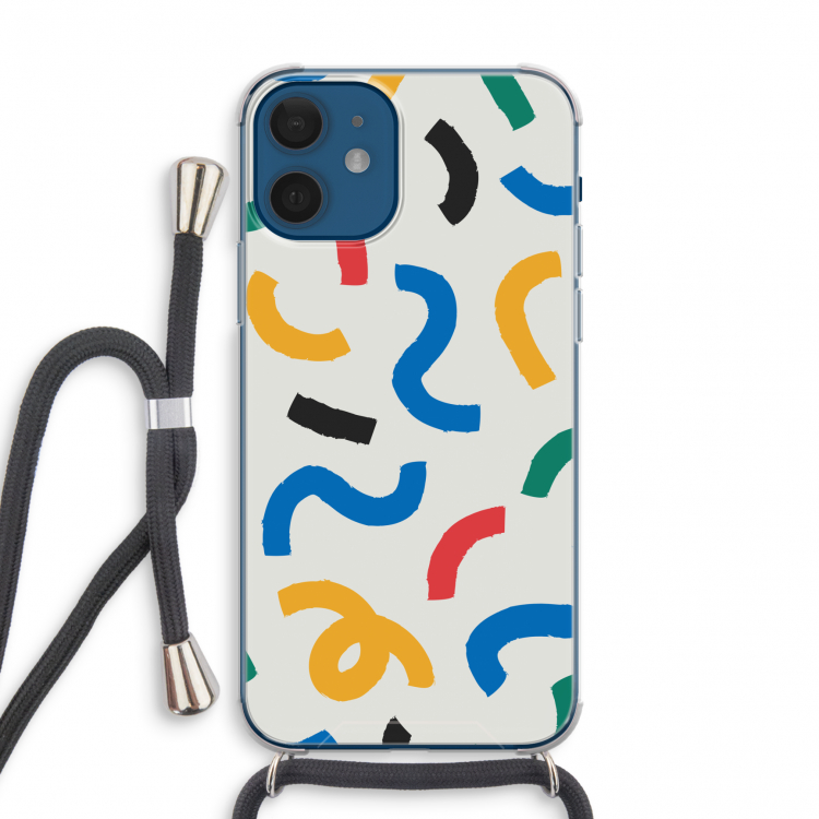 Illustratieve pop 2: iPhone 12 mini Transparant Hoesje met koord