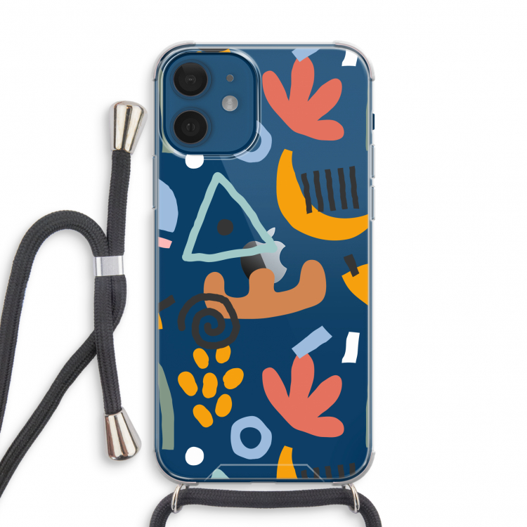 Abstract: iPhone 12 mini Transparant Hoesje met koord