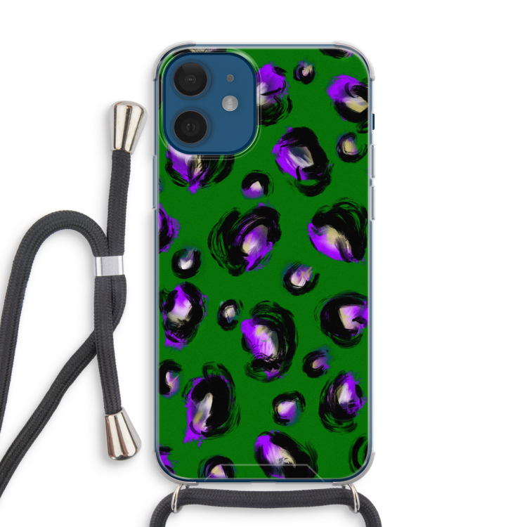Green Cheetah: iPhone 12 mini Transparant Hoesje met koord