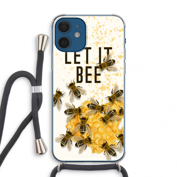 Let it bee: iPhone 12 mini Transparant Hoesje met koord