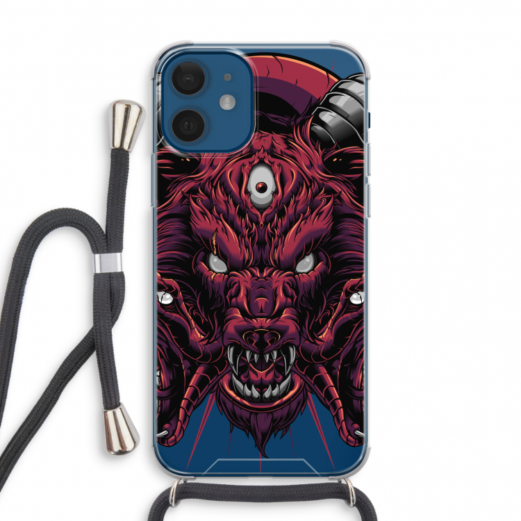 Hell Hound and Serpents: iPhone 12 mini Transparant Hoesje met koord