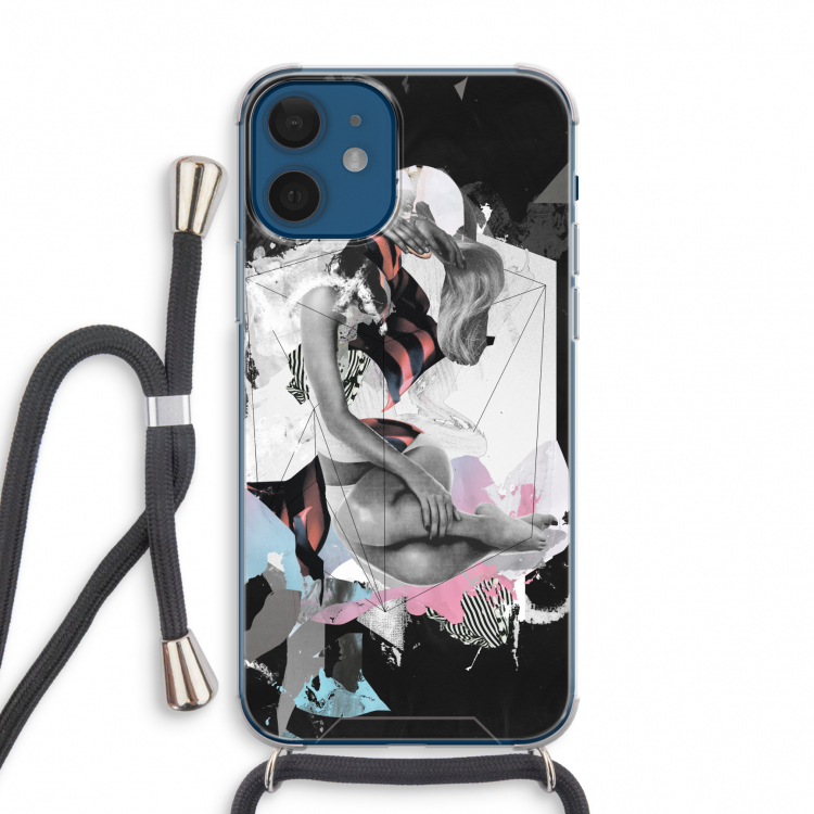 Camouflage de sommeil: iPhone 12 mini Transparant Hoesje met koord