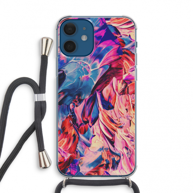 Pink Orchard: iPhone 12 mini Transparant Hoesje met koord