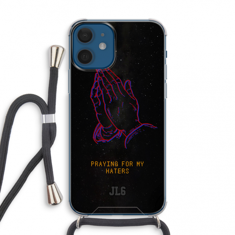Praying For My Haters: iPhone 12 mini Transparant Hoesje met koord