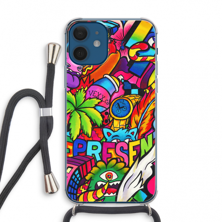 Represent: iPhone 12 mini Transparant Hoesje met koord