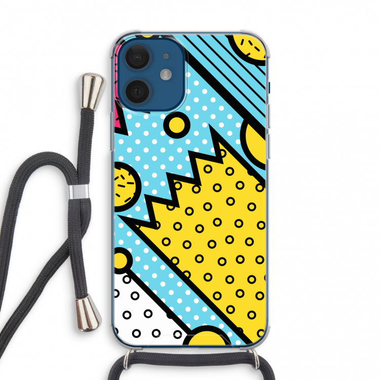 Pop Art #1: iPhone 12 mini Transparant Hoesje met koord