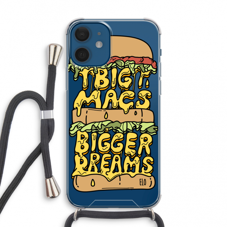 Big Macs Bigger Dreams: iPhone 12 mini Transparant Hoesje met koord