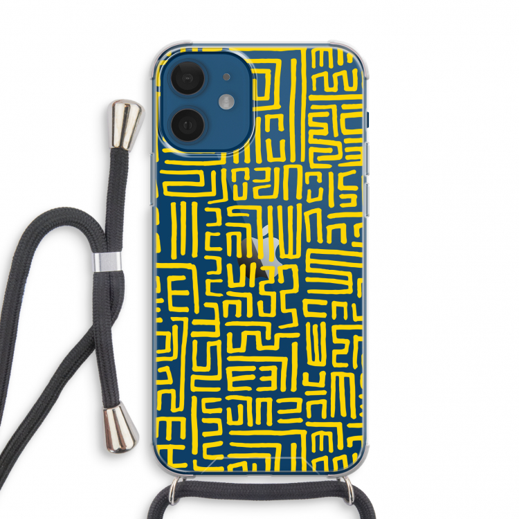 Majorelle Blue Print: iPhone 12 mini Transparant Hoesje met koord