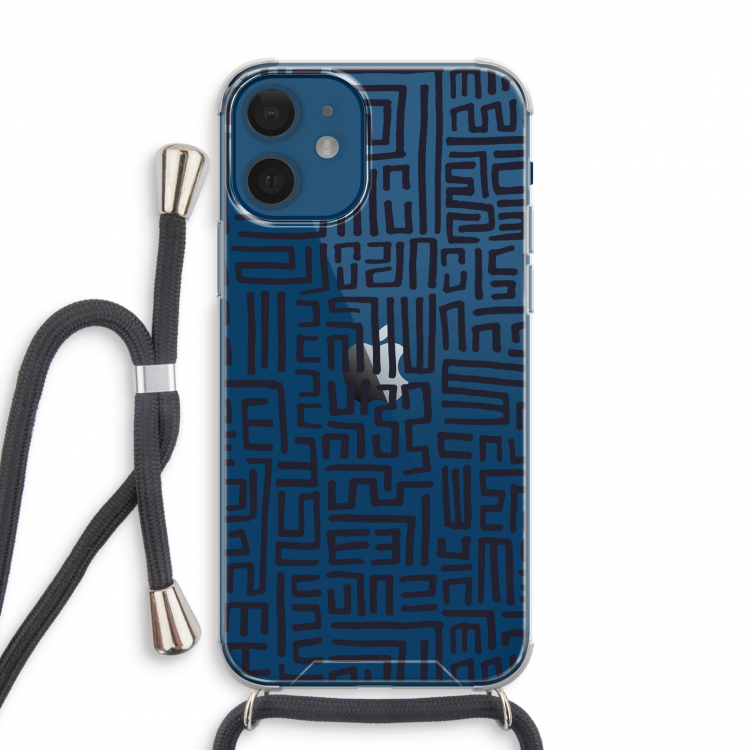 Moroccan Print: iPhone 12 mini Transparant Hoesje met koord