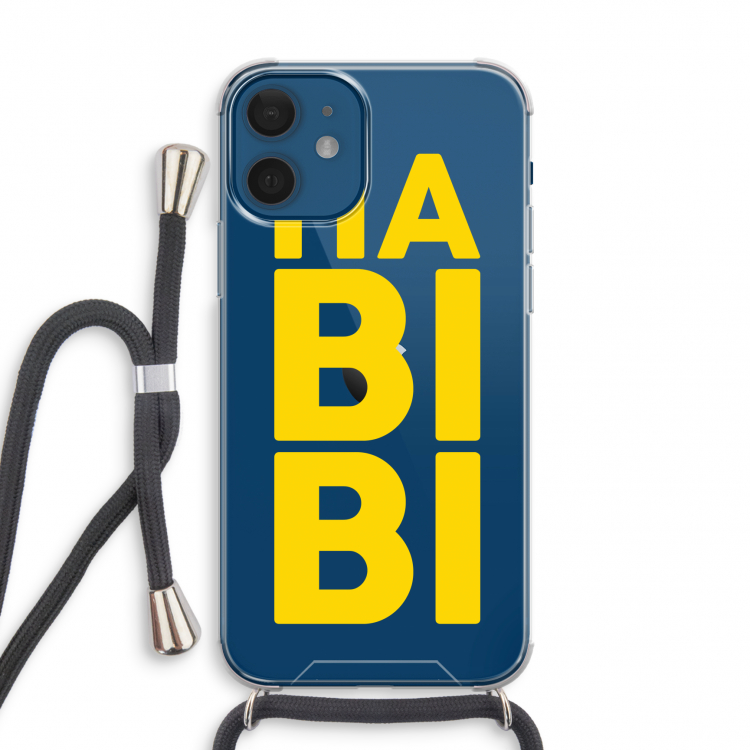 Habibi Majorelle : iPhone 12 mini Transparant Hoesje met koord