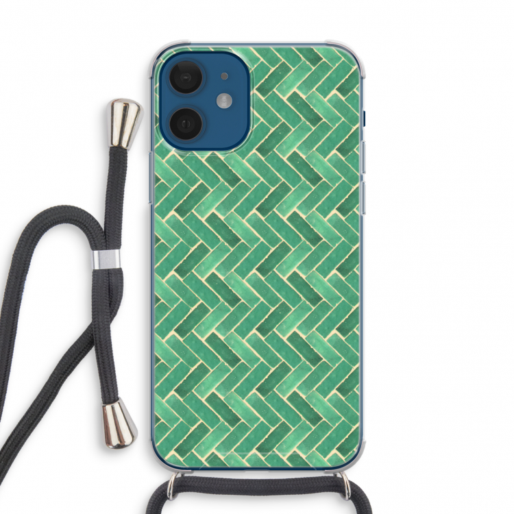 Moroccan tiles 2: iPhone 12 mini Transparant Hoesje met koord
