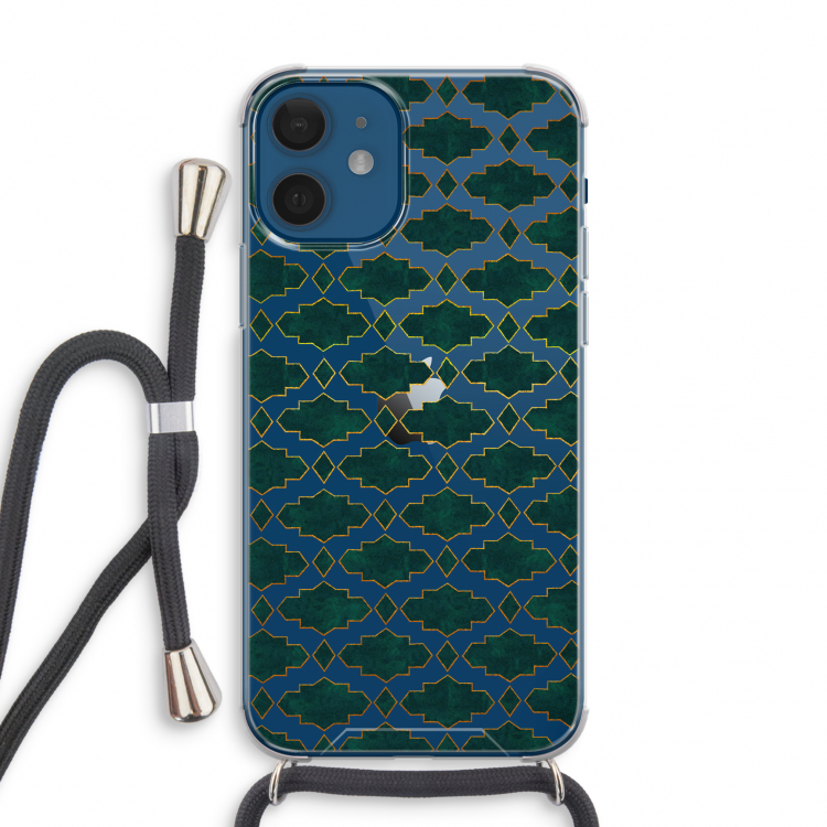 Moroccan tiles: iPhone 12 mini Transparant Hoesje met koord