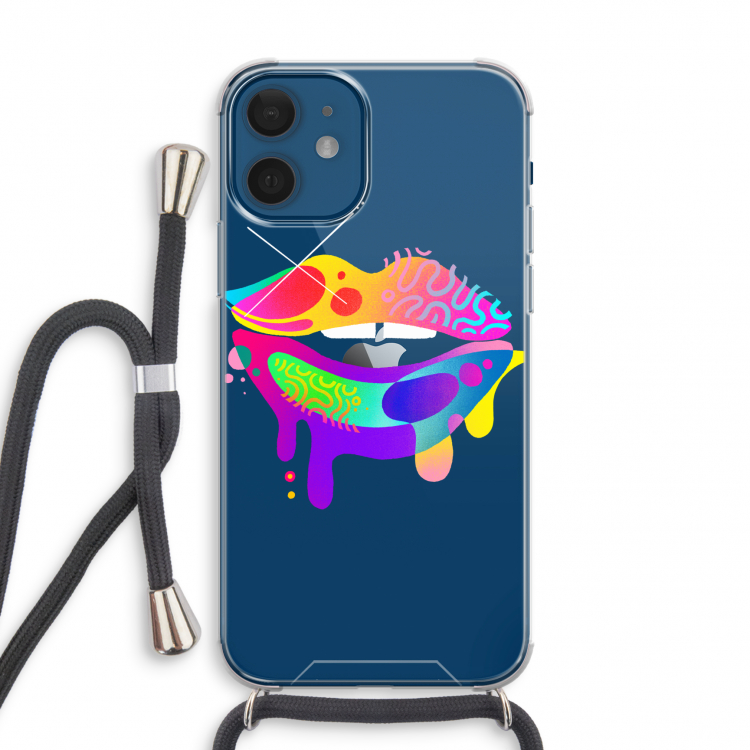 Lip Palette: iPhone 12 mini Transparant Hoesje met koord