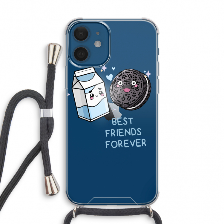 Best Friend Forever: iPhone 12 mini Transparant Hoesje met koord