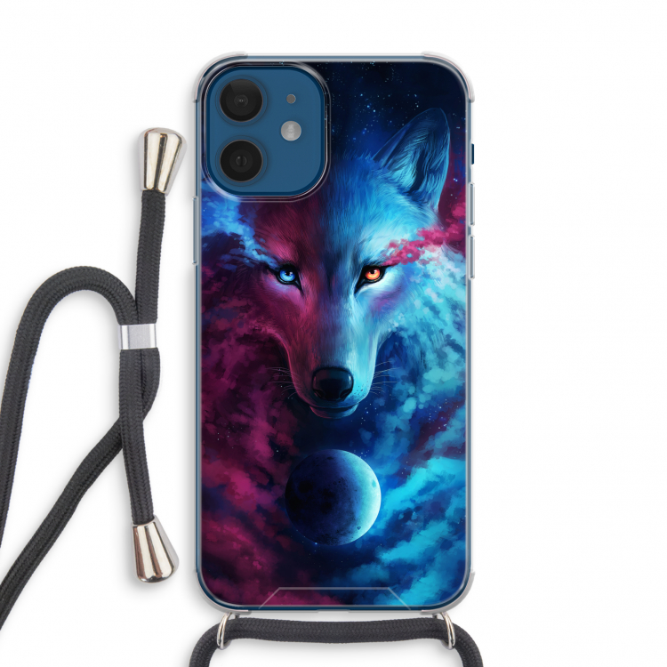 Where Light And Dark Meet: iPhone 12 mini Transparant Hoesje met koord