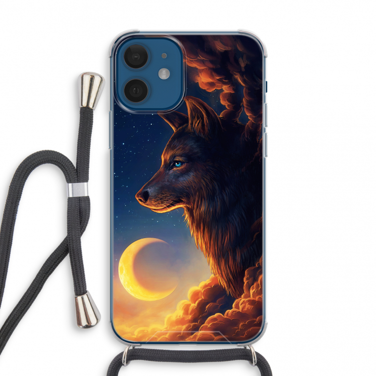 Night Guardian: iPhone 12 mini Transparant Hoesje met koord