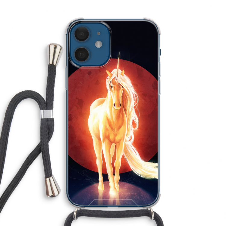 Last Unicorn: iPhone 12 mini Transparant Hoesje met koord