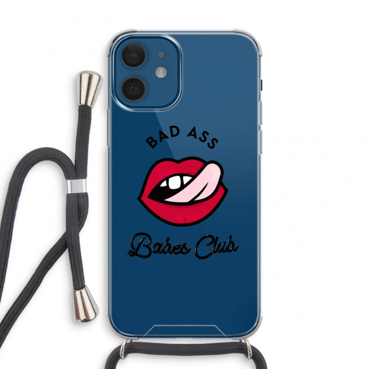Badass Babes Club: iPhone 12 mini Transparant Hoesje met koord