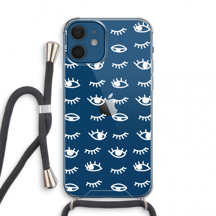 Eye pattern #3: iPhone 12 mini Transparant Hoesje met koord