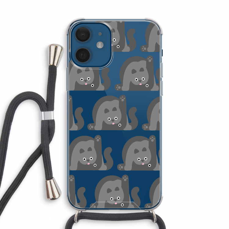 Cats: iPhone 12 mini Transparant Hoesje met koord