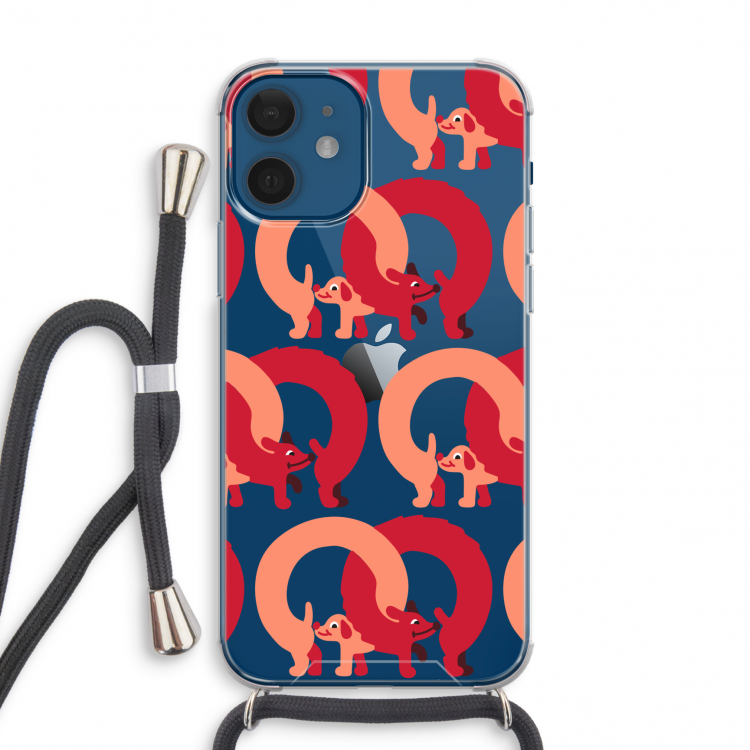 Dogs: iPhone 12 mini Transparant Hoesje met koord