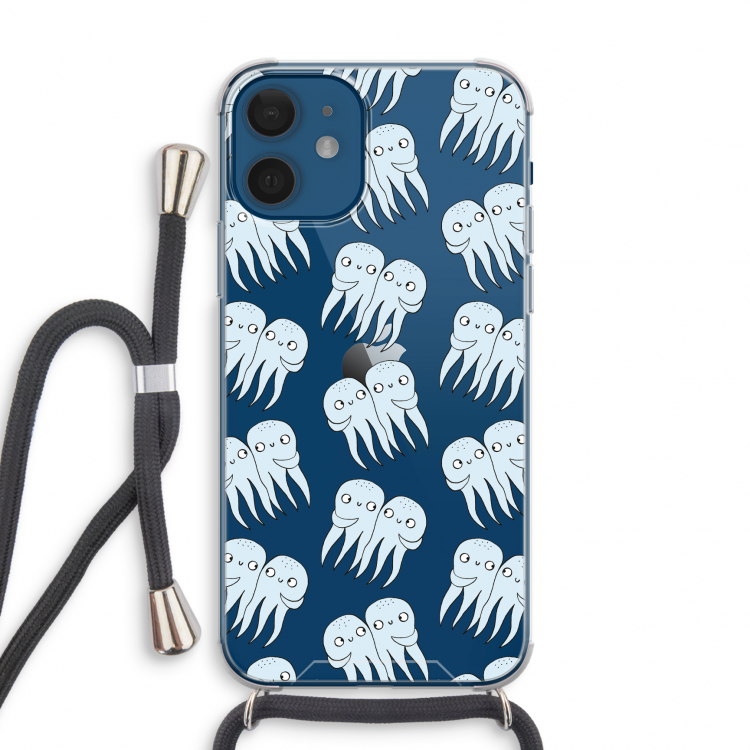 Octopussen: iPhone 12 mini Transparant Hoesje met koord