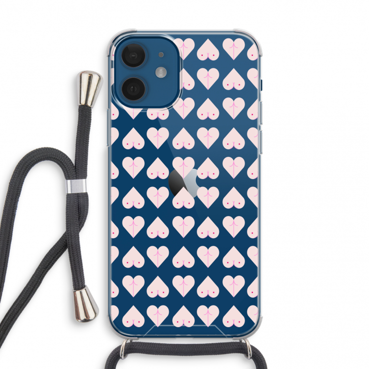 Ass 'n Titties: iPhone 12 mini Transparant Hoesje met koord