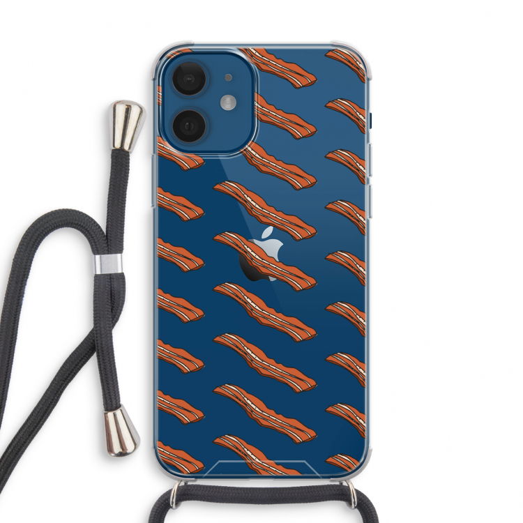 Bacon to my eggs #2: iPhone 12 mini Transparant Hoesje met koord