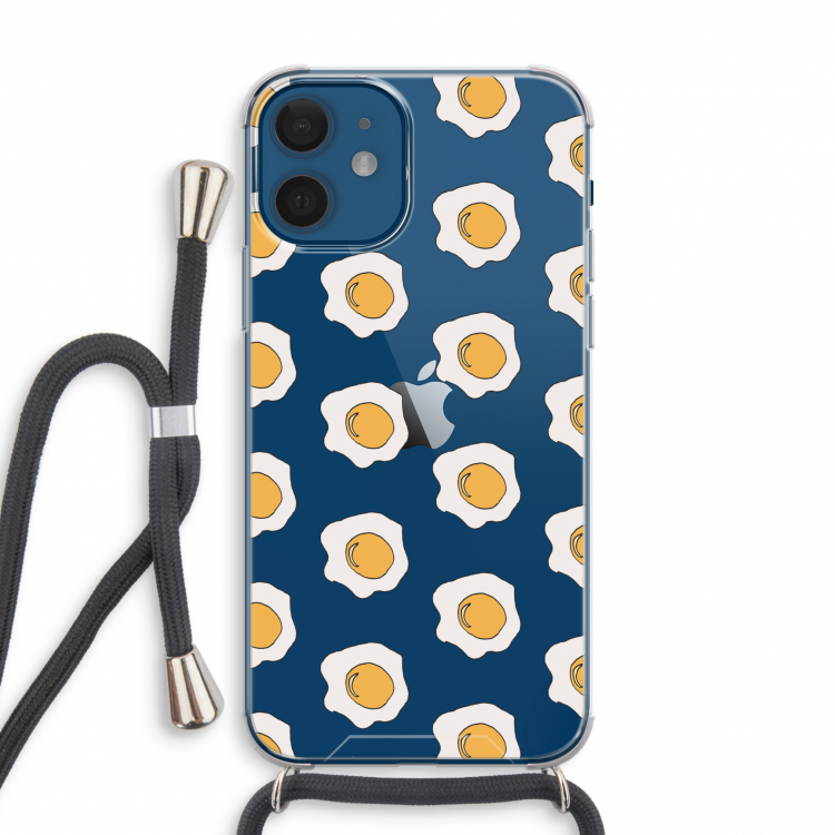 Bacon to my eggs #1: iPhone 12 mini Transparant Hoesje met koord