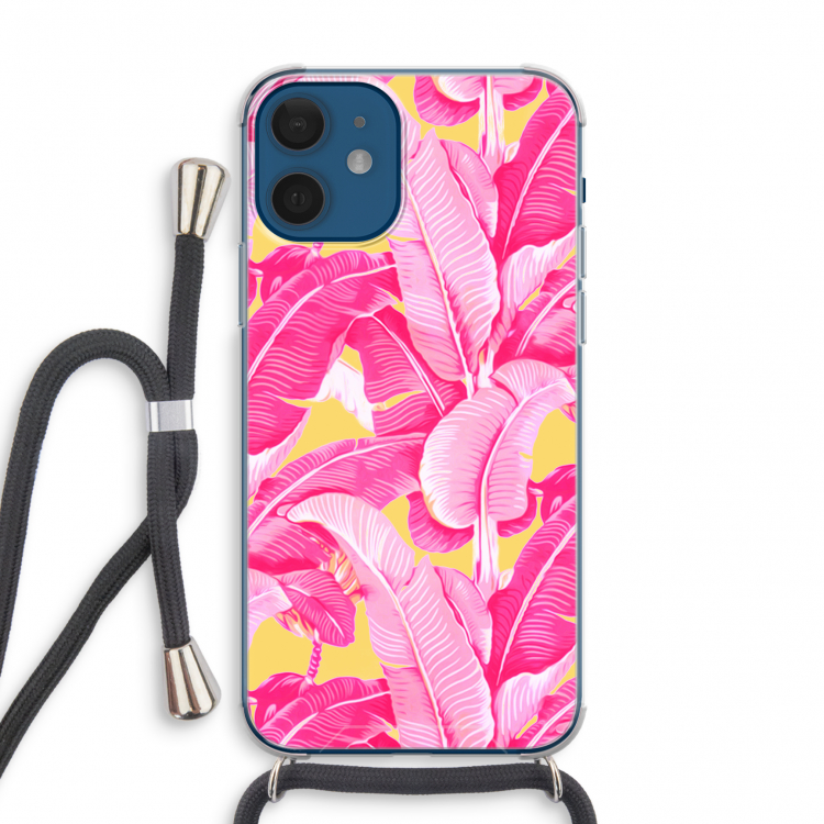 Pink Banana: iPhone 12 mini Transparant Hoesje met koord
