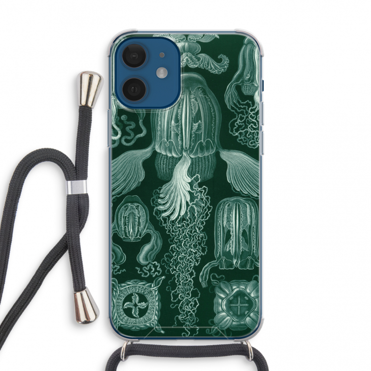 Haeckel Cubomedusae: iPhone 12 mini Transparant Hoesje met koord