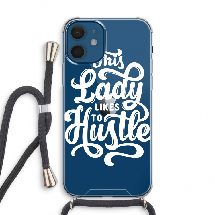 Hustle Lady: iPhone 12 mini Transparant Hoesje met koord