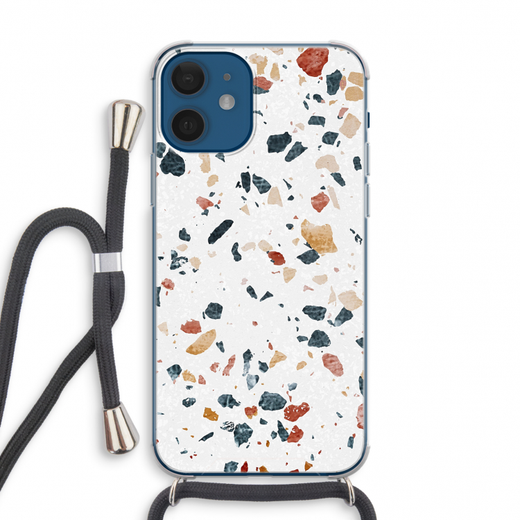 Terrazzo N°4: iPhone 12 mini Transparant Hoesje met koord