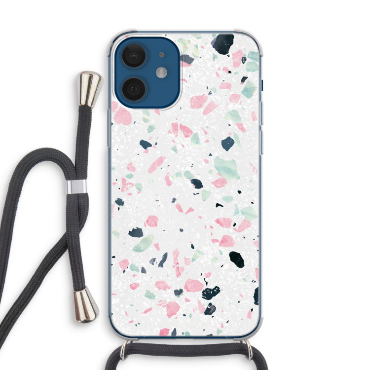 Terrazzo N°3: iPhone 12 mini Transparant Hoesje met koord