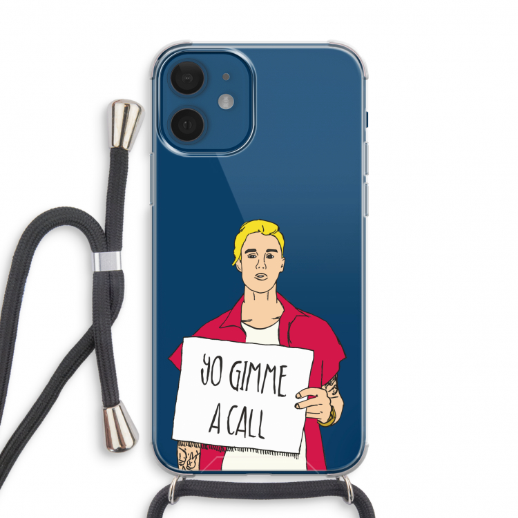 Gimme a call: iPhone 12 mini Transparant Hoesje met koord