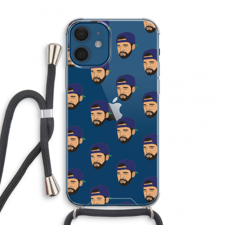 Drake Away: iPhone 12 mini Transparant Hoesje met koord